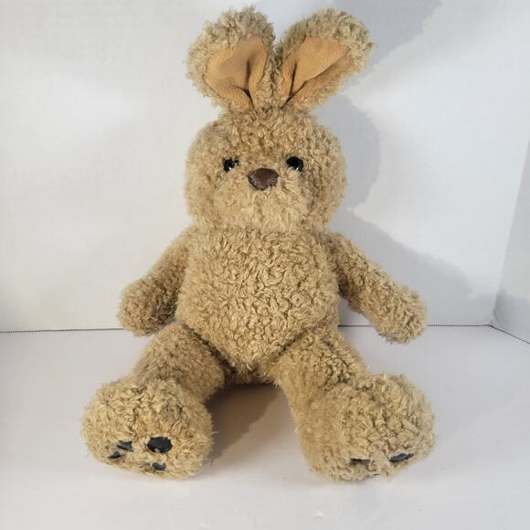 16" Bunny Rabbit Curly Tan Plush Retired 1997 Build-a-Bear Laughing Sounds - Picture 1 of 13